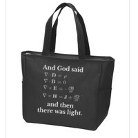 God Said MaxwellS Equations Integral Form Geeks Zip Tote Bag