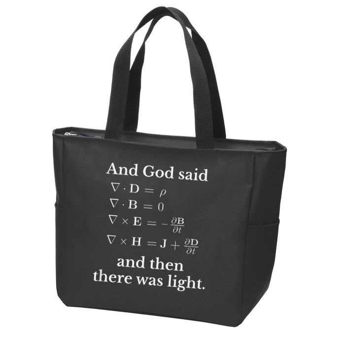 God Said MaxwellS Equations Integral Form Geeks Zip Tote Bag