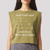 God Said MaxwellS Equations Integral Form Geeks Garment-Dyed Women's Muscle Tee