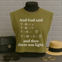 God Said MaxwellS Equations Integral Form Geeks Garment-Dyed Women's Muscle Tee