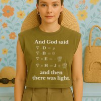 God Said MaxwellS Equations Integral Form Geeks Garment-Dyed Women's Muscle Tee