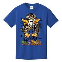 Groovy Spooky Mama Messy Bun Witch Mom Halloween Funny Gift Kids T-Shirt