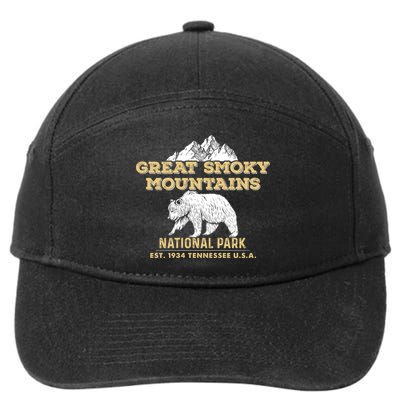 Great Smoky Mountains National Park Tennessee Bear Gift 7-Panel Snapback Hat