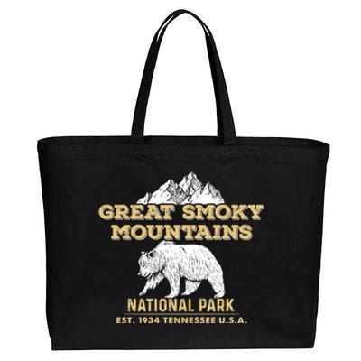 Great Smoky Mountains National Park Tennessee Bear Gift Cotton Canvas Jumbo Tote