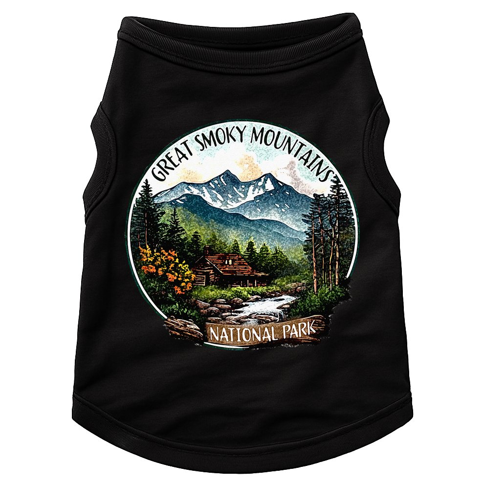 Great Smoky Mountains National Park Vintage Scene Souvenir Doggie Tank