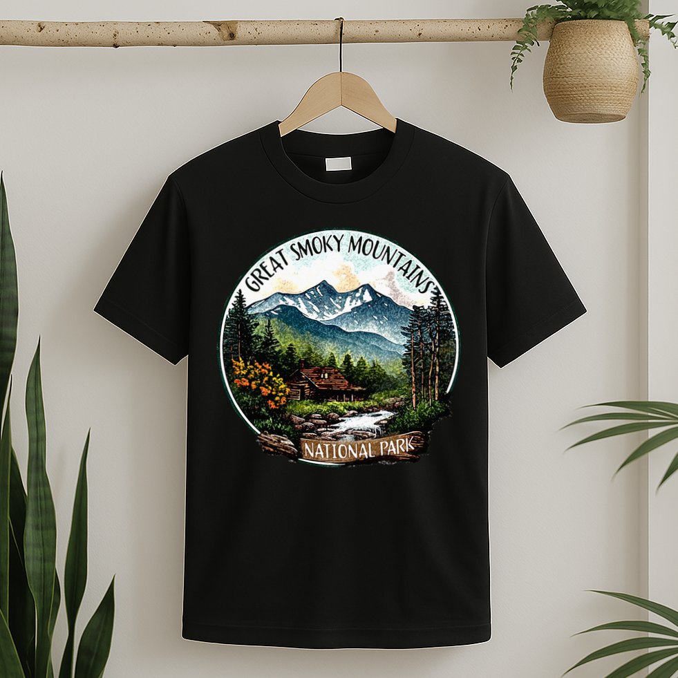 Great Smoky Mountains National Park Vintage Scene Souvenir T-Shirt