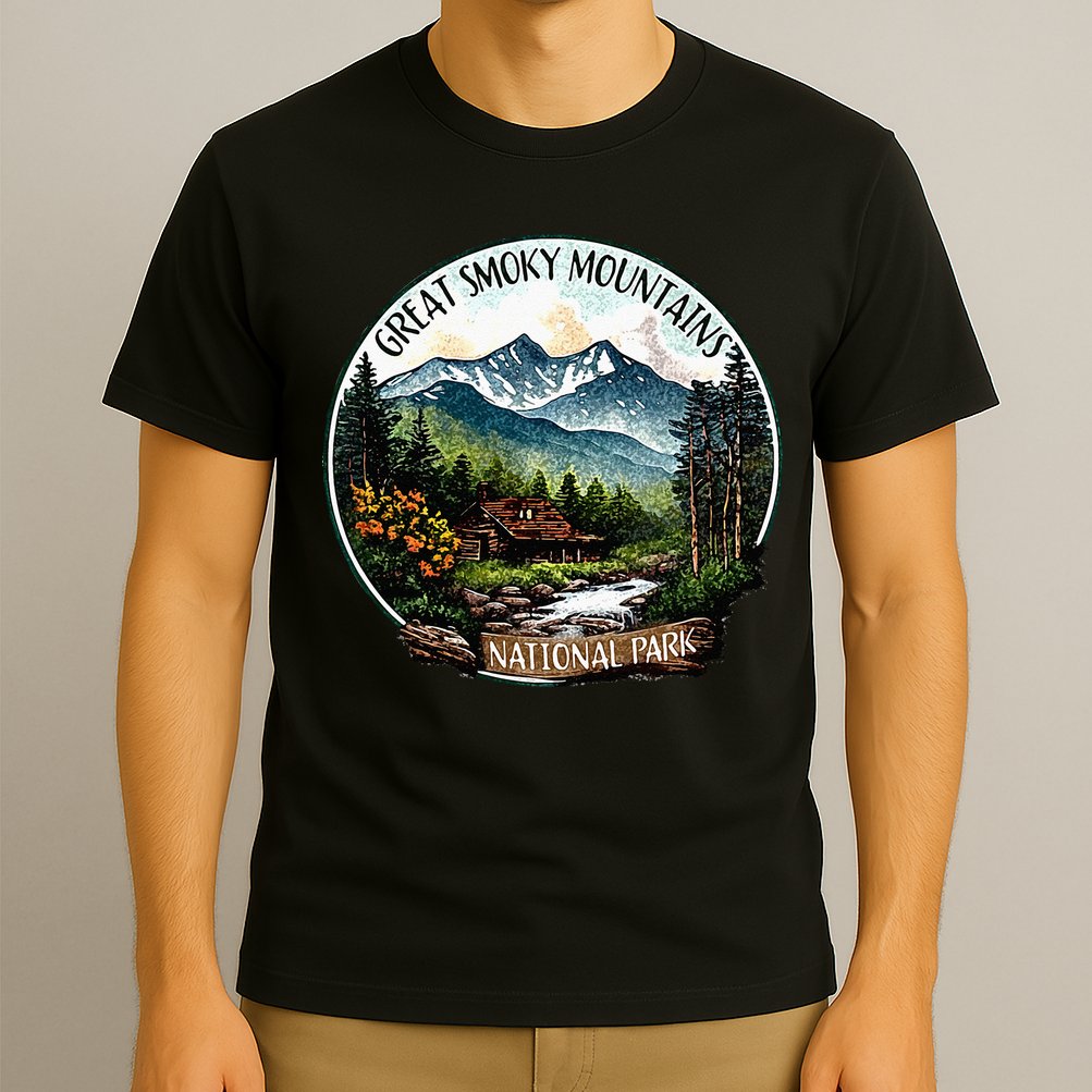 Great Smoky Mountains National Park Vintage Scene Souvenir T-Shirt