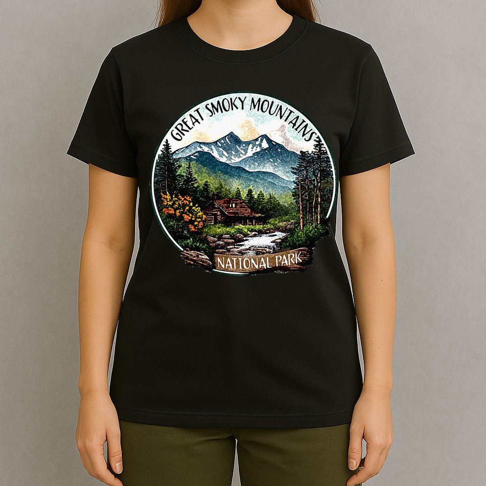 Great Smoky Mountains National Park Vintage Scene Souvenir T-Shirt