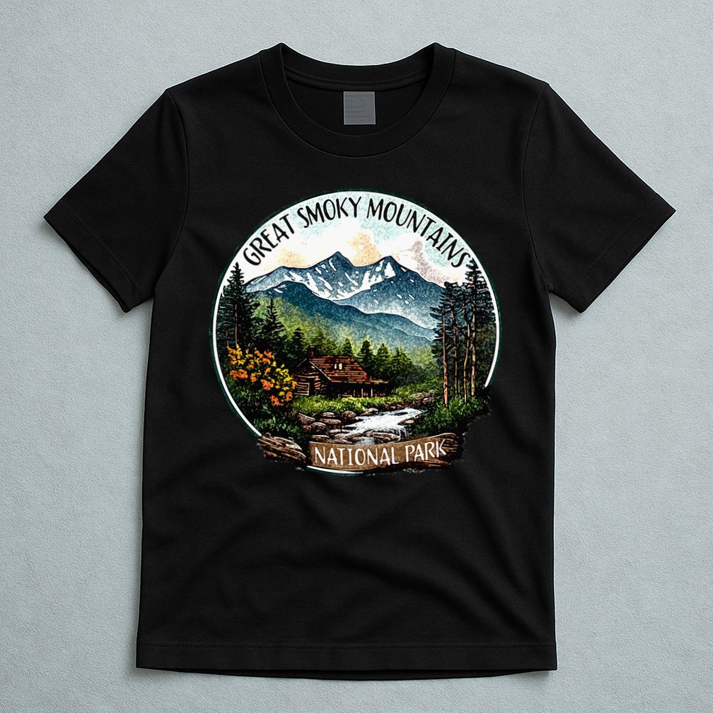 Great Smoky Mountains National Park Vintage Scene Souvenir T-Shirt