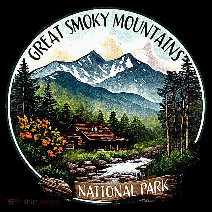 Great Smoky Mountains National Park Vintage Scene Souvenir Tall T-Shirt