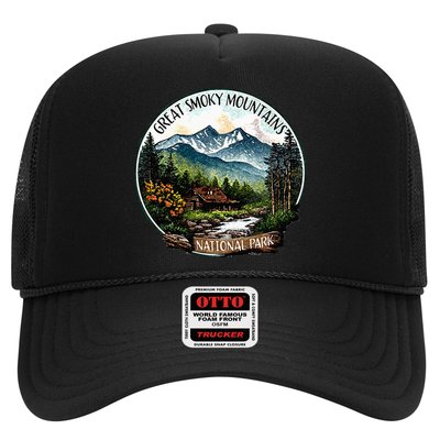 Great Smoky Mountains National Park Vintage Scene Souvenir Trucker Hat