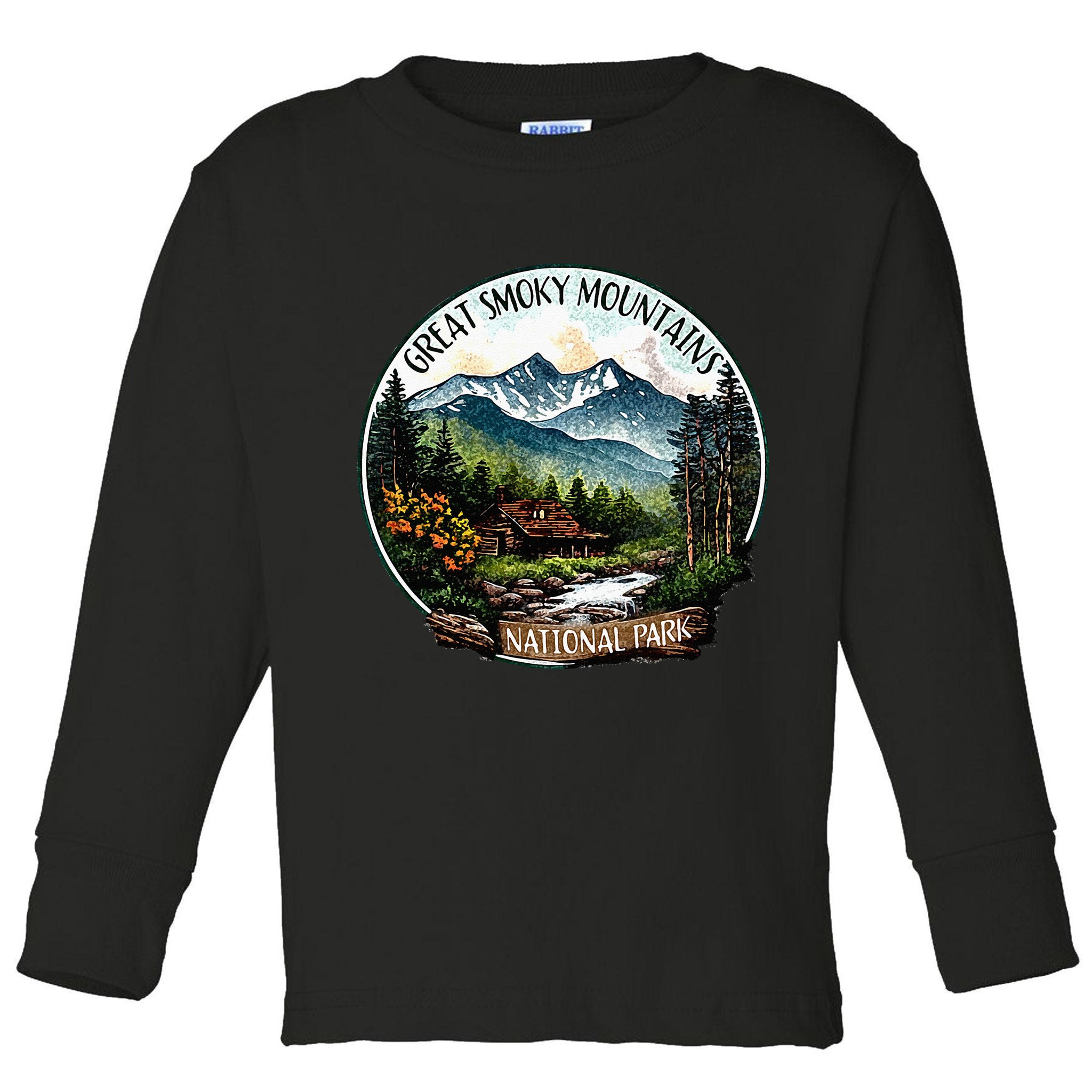 Great Smoky Mountains National Park Vintage Scene Souvenir Toddler Long Sleeve Shirt