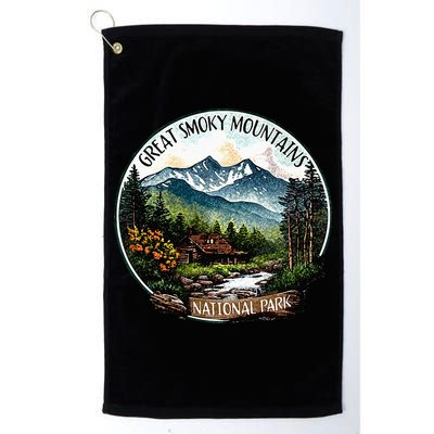 Great Smoky Mountains National Park Vintage Scene Souvenir Golf Towel