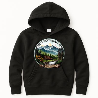 Great Smoky Mountains National Park Vintage Scene Souvenir Kids Hoodie