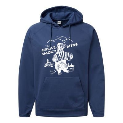 Great Smoky Mountains National Park TN Bear Performance Fleece Hoodie