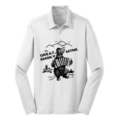 Great Smoky Mountains National Park TN Bear Silk Touch Performance Long Sleeve Polo