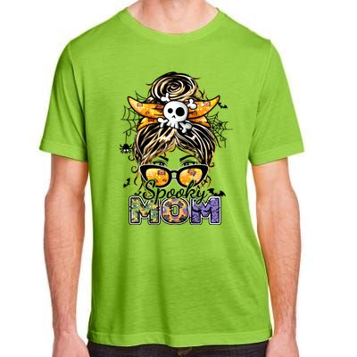 Groovy Spooky Mom Messy Bun Witch Mom Halloween Cool Gift Adult ChromaSoft Performance T-Shirt