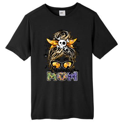 Groovy Spooky Mom Messy Bun Witch Mom Halloween Cool Gift Tall Fusion ChromaSoft Performance T-Shirt