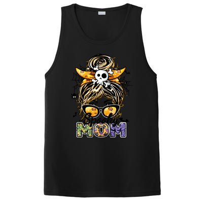 Groovy Spooky Mom Messy Bun Witch Mom Halloween Cool Gift PosiCharge Competitor Tank