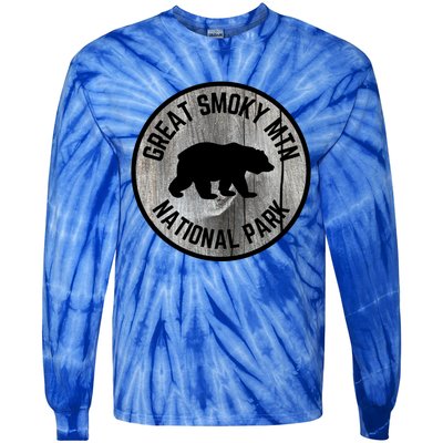 Great Smoky Mountains National Park Tennessee Bear Outdoors Gift Tie-Dye Long Sleeve Shirt