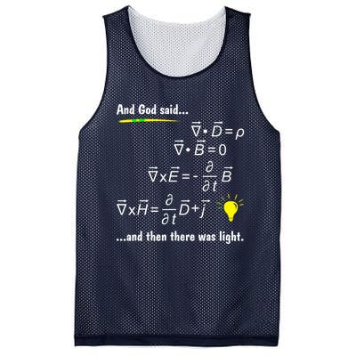 God Said Maxwells Equations And Hen Here Was Light Physics Mesh Reversible Basketball Jersey Tank