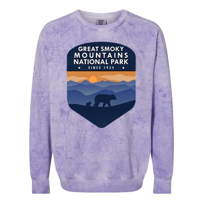 Great Smoky Mountains National Park TN Bear Colorblast Crewneck Sweatshirt