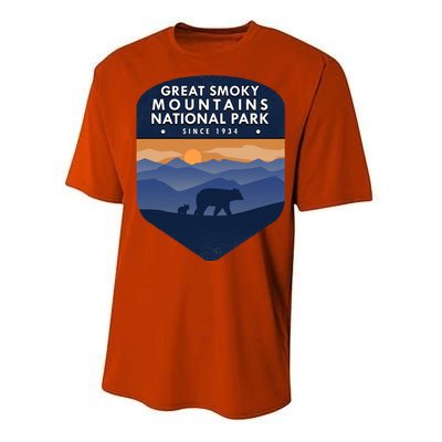 Great Smoky Mountains National Park TN Bear Performance Sprint T-Shirt