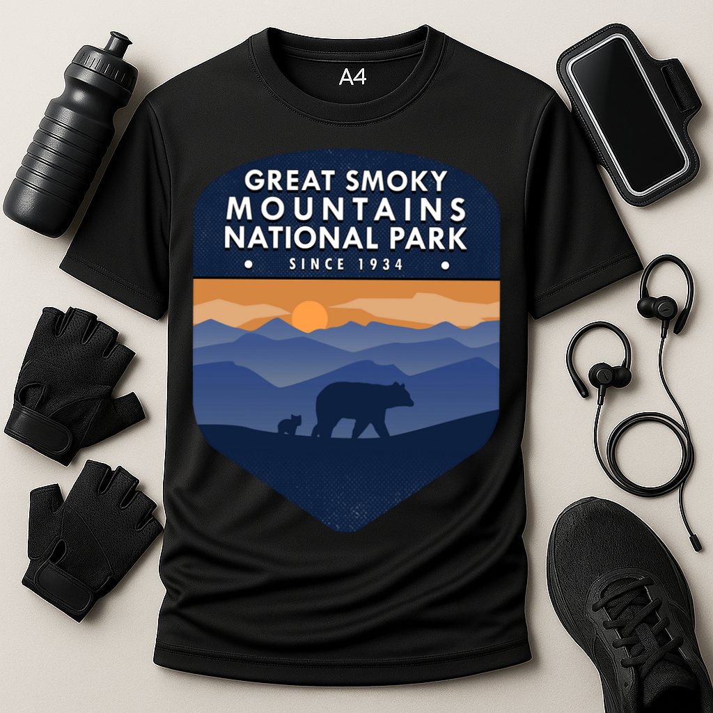 Great Smoky Mountains National Park TN Bear Cooling Performance Crew T-Shirt