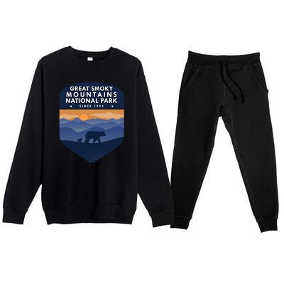 Great Smoky Mountains National Park TN Bear Premium Crewneck Sweatsuit Set