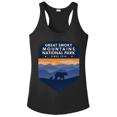 Great Smoky Mountains National Park TN Bear Ladies PosiCharge Competitor Racerback Tank