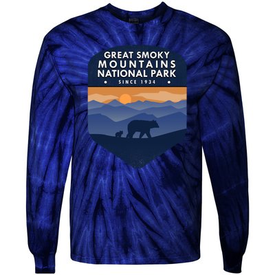 Great Smoky Mountains National Park TN Bear Tie-Dye Long Sleeve Shirt