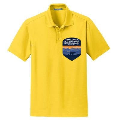 Great Smoky Mountains National Park TN Bear Dry Zone Grid Polo