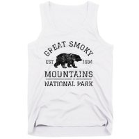 Great Smoky Mountains National Park Tennessee Bear Hiking Tank Top