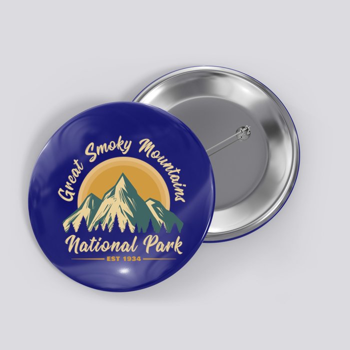 Great Smoky Mountains National Park Vintage Cute Gift Button