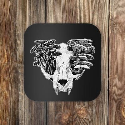 Gothic Skull Mushrooms Grunge Dark Fairycore Goth Goblincore Coaster