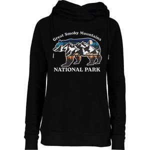 Great Smoky Mountains National Park Bear Hiking Souvenir Womens Funnel Neck Pullover Hood