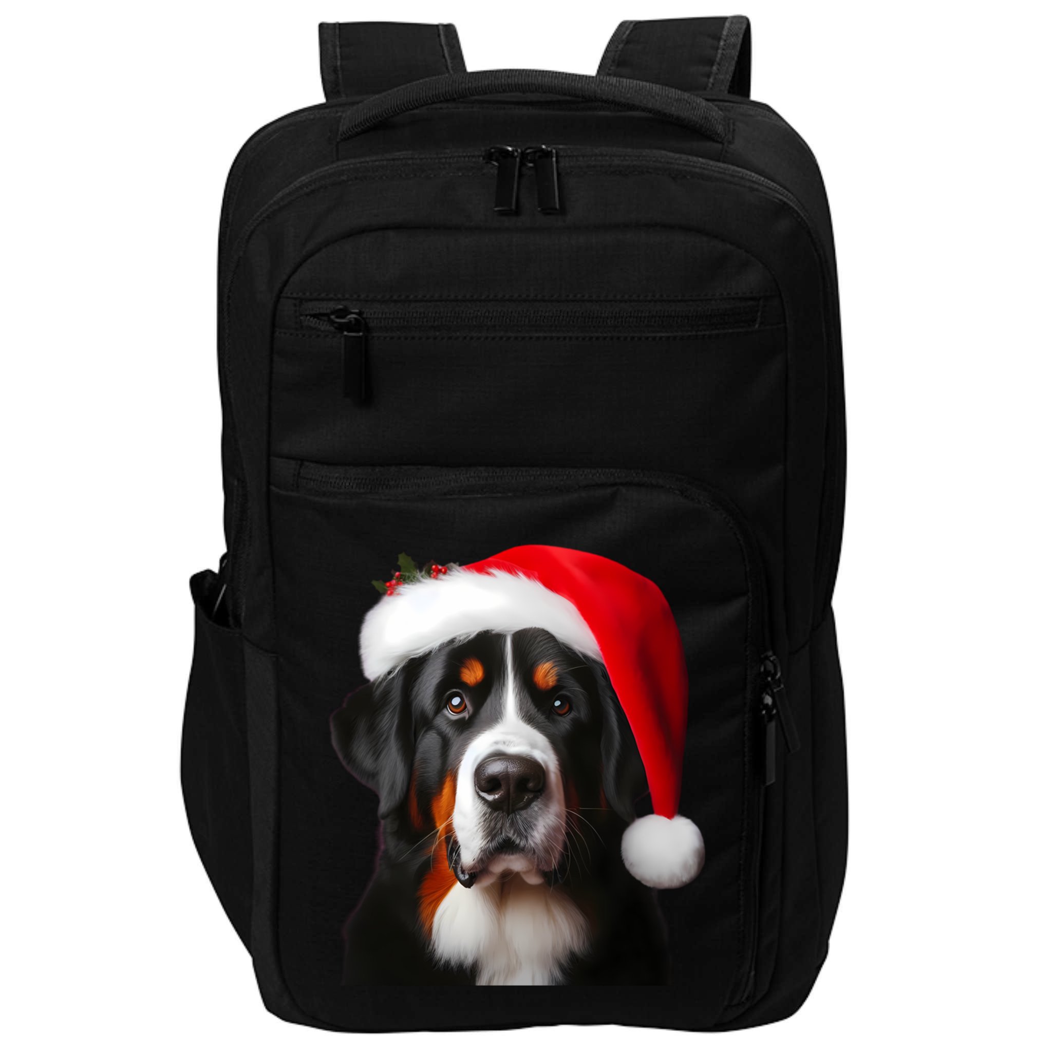 Greater Swiss Mountain Dog With Santa Hat Christmas Dog Mom Gift Impact Tech Backpack