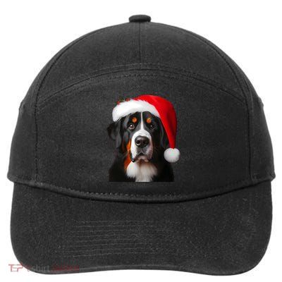Greater Swiss Mountain Dog With Santa Hat Christmas Dog Mom Gift 7-Panel Snapback Hat