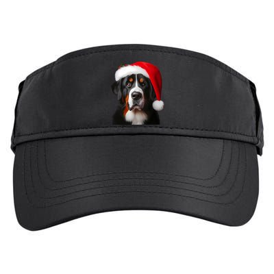 Greater Swiss Mountain Dog With Santa Hat Christmas Dog Mom Gift Adult Drive Performance Visor