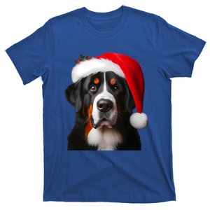 Greater Swiss Mountain Dog With Santa Hat Christmas Dog Mom Gift T-Shirt