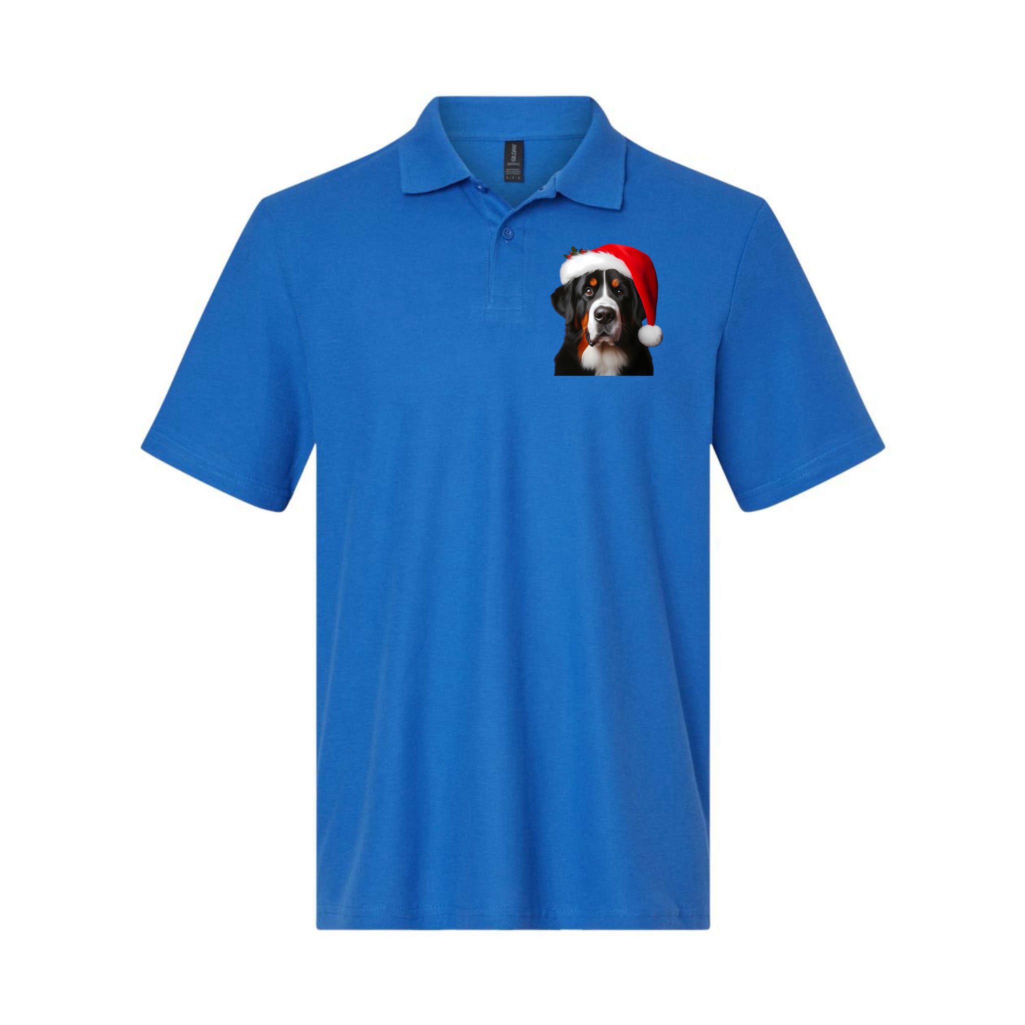 Greater Swiss Mountain Dog With Santa Hat Christmas Dog Mom Gift Polo