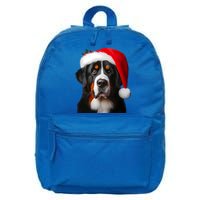 Greater Swiss Mountain Dog With Santa Hat Christmas Dog Mom Gift 16 in Basic Backpack