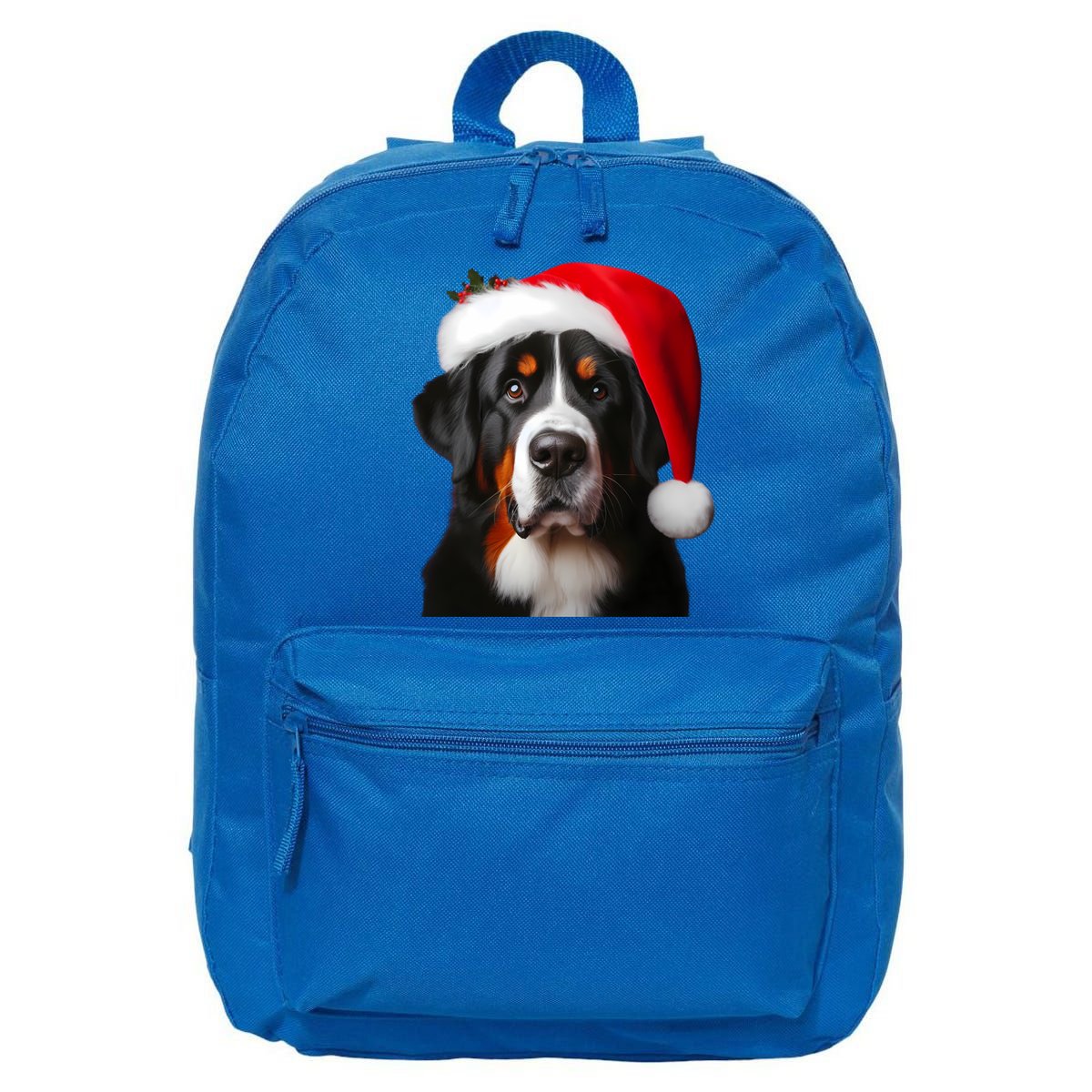 Greater Swiss Mountain Dog With Santa Hat Christmas Dog Mom Gift 16 in Basic Backpack