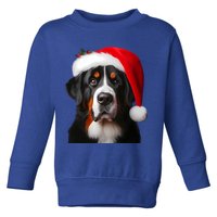 Greater Swiss Mountain Dog With Santa Hat Christmas Dog Mom Gift Toddler Sweatshirt
