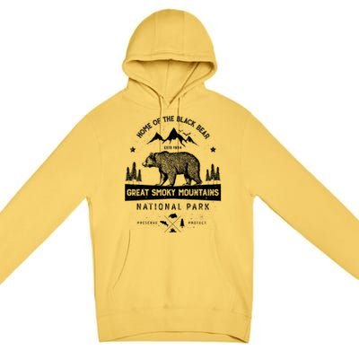 Great Smoky Mountains National Park Gift Bear Vintage Gift Premium Pullover Hoodie