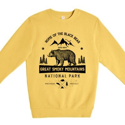 Great Smoky Mountains National Park Gift Bear Vintage Gift Premium Crewneck Sweatshirt