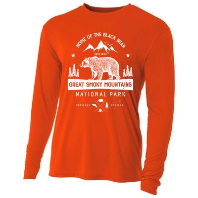 Great Smoky Mountains National Park Gift Bear Vintage Gift Cooling Performance Long Sleeve Crew