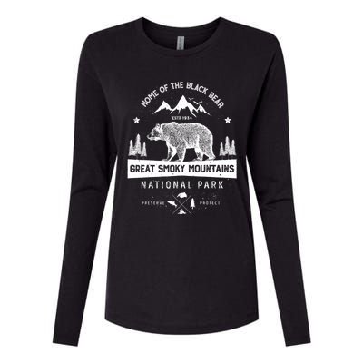 Great Smoky Mountains National Park Gift Bear Vintage Gift Womens Cotton Relaxed Long Sleeve T-Shirt