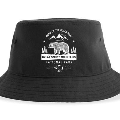 Great Smoky Mountains National Park Gift Bear Vintage Gift Sustainable Bucket Hat