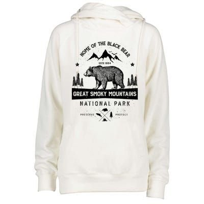 Great Smoky Mountains National Park Gift Bear Vintage Gift Womens Funnel Neck Pullover Hood